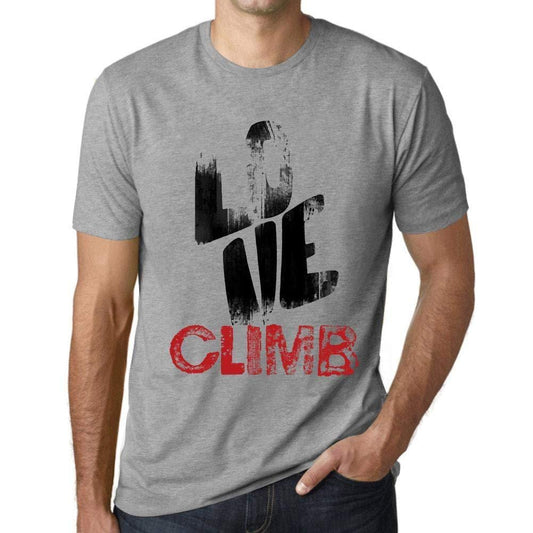 Ultrabasic - Homme T-Shirt Graphique Love Climb Gris Chiné