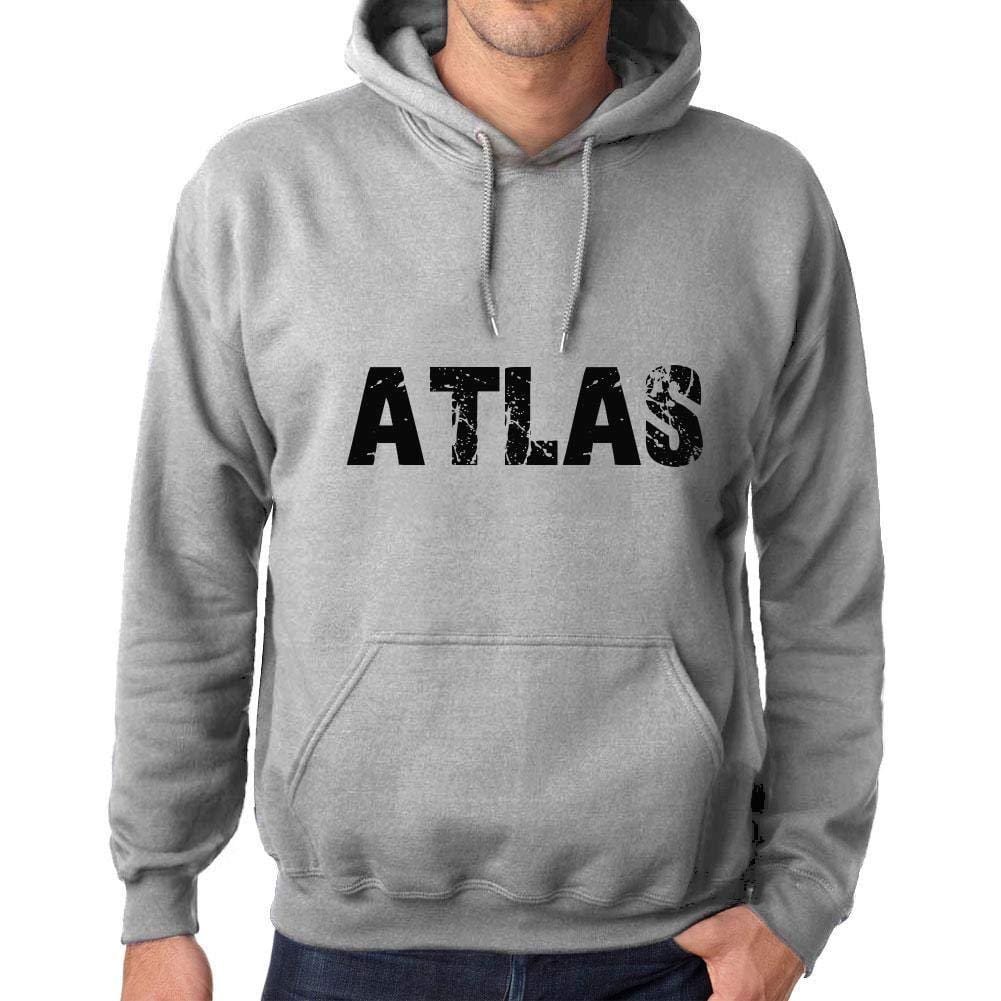 Ultrabasic Homme Femme Unisex Sweat à Capuche Hoodie Popular Words Atlas Gris Chiné