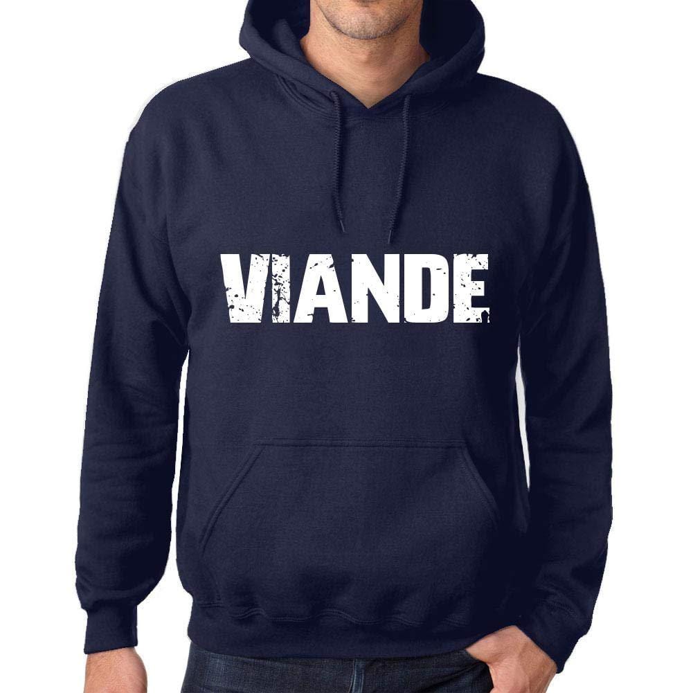 Ultrabasic Homme Femme Unisex Sweat à Capuche Hoodie Popular Words Viande French Marine