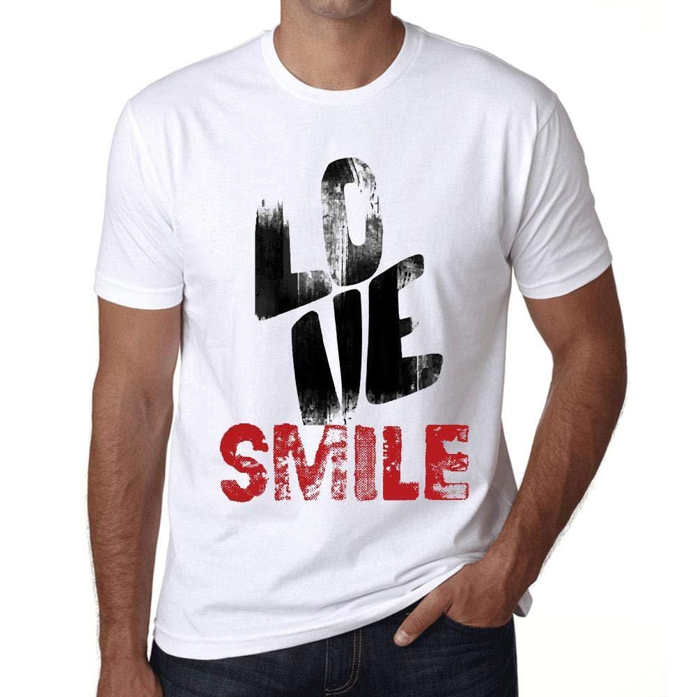 Ultrabasic - Homme T-Shirt Graphique Love Smile Blanc