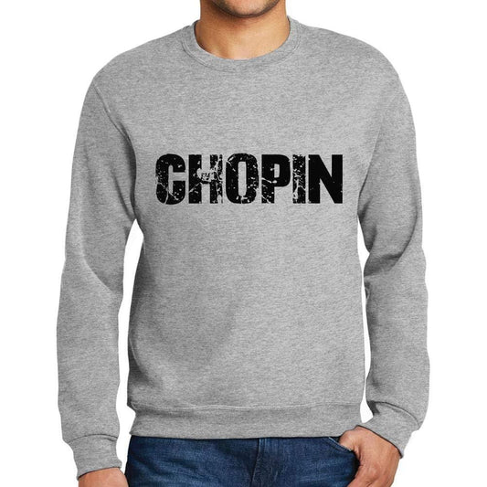 Ultrabasic Homme Imprimé Graphique Sweat-Shirt Popular Words Chopin Gris Chiné