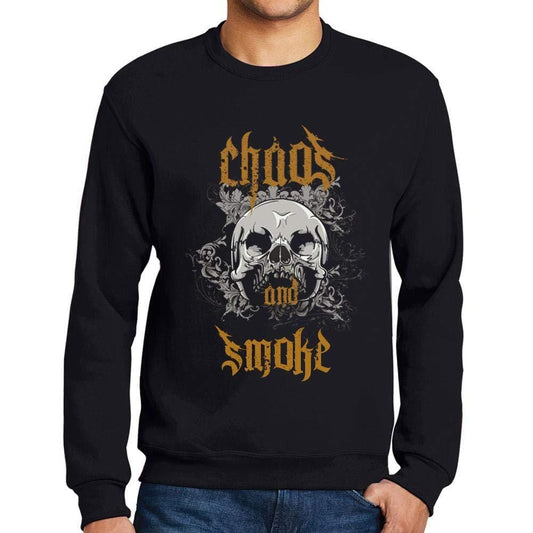 Ultrabasic - Homme Imprimé Graphique Sweat-Shirt Chaos and Smoke Noir Profond