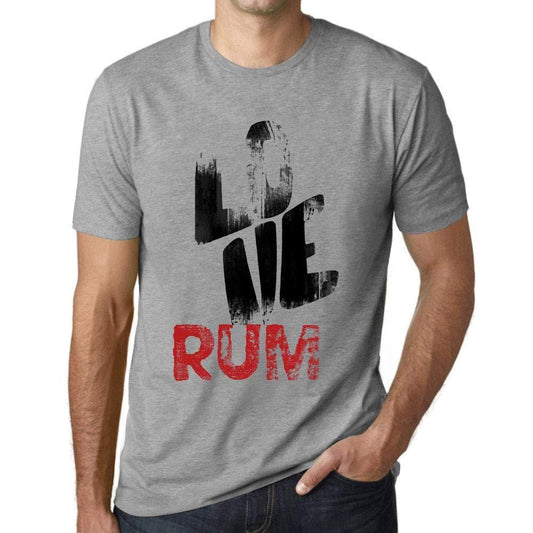 Ultrabasic - Homme T-Shirt Graphique Love Rum† Gris Chiné