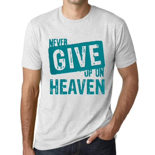 Ultrabasic Homme T-Shirt Graphique Never Give Up on Heaven Blanc Chiné