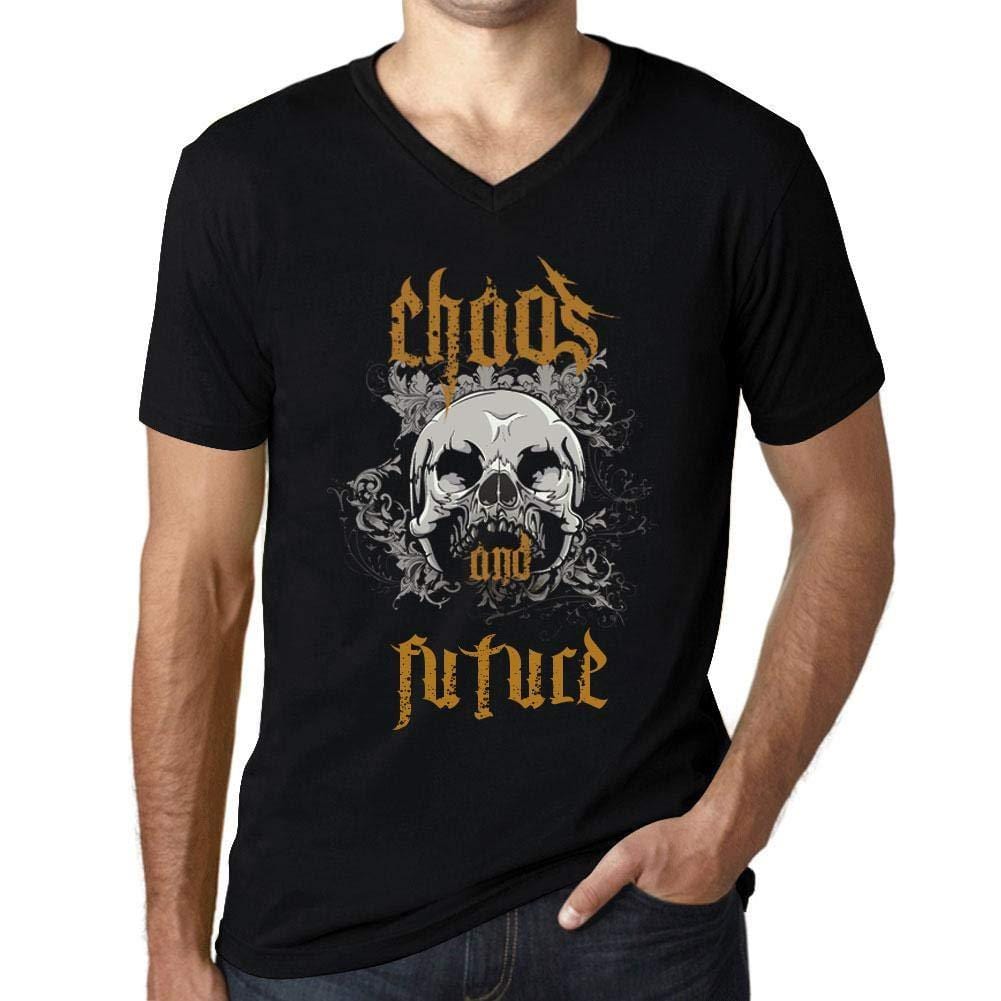 Ultrabasic - Homme Graphique Col V Tee Shirt Chaos and Future Noir Profond
