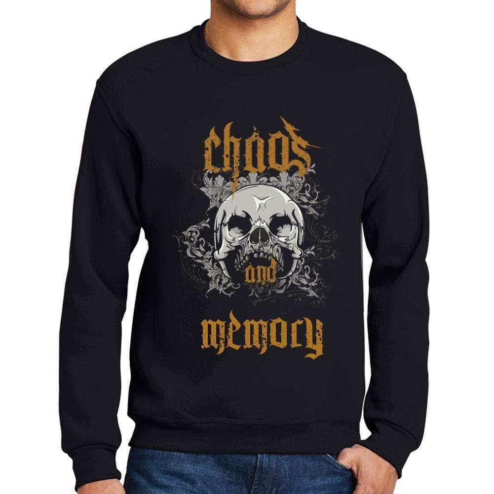 Ultrabasic - Homme Imprimé Graphique Sweat-Shirt Chaos and Memory Noir Profond