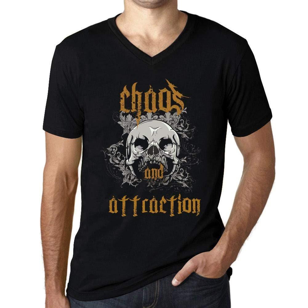 Ultrabasic - Homme Graphique Col V Tee Shirt Chaos and Attraction Noir Profond