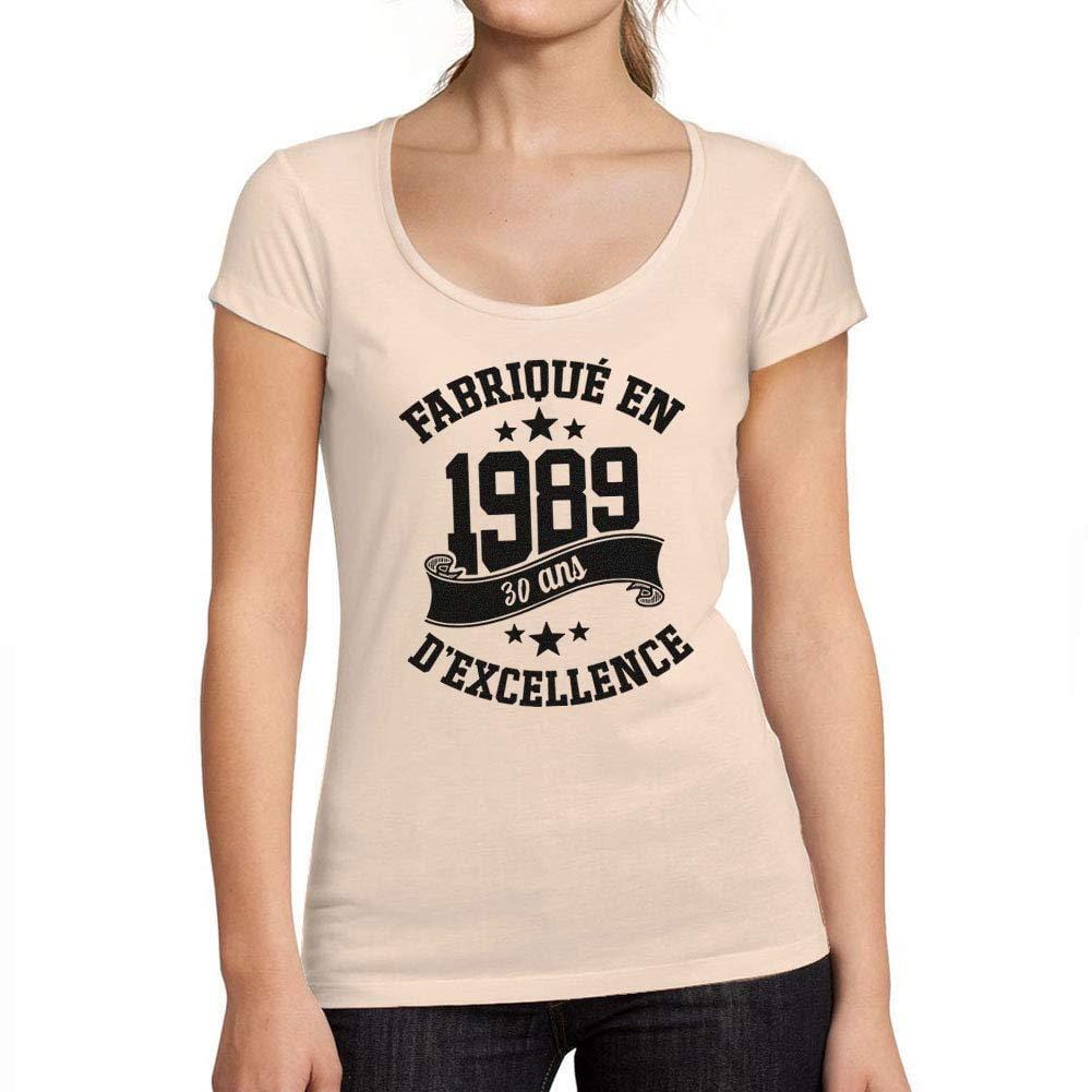 Ultrabasic - Tee-Shirt Femme col Rond Décolleté Fabriqué en 1989, 30 Ans d'être Génial T-Shirt Rose Crémeux