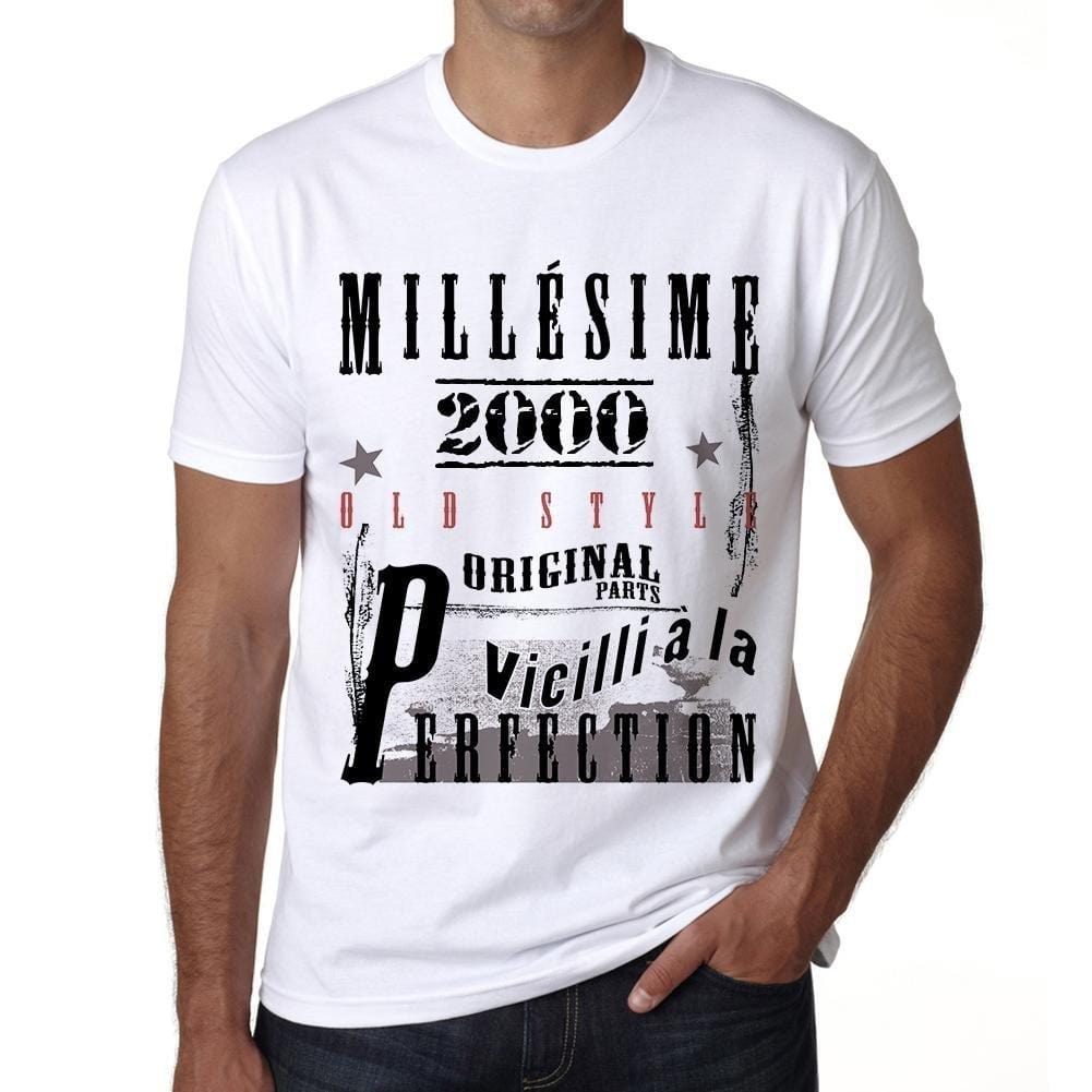 2000,Cadeaux,Anniversaire,Manches Courtes,Blanc,Homme T-Shirt