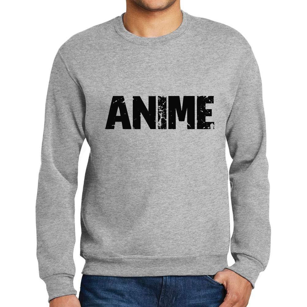 Ultrabasic Homme Imprimé Graphique Sweat-Shirt Popular Words Anime Gris Chiné