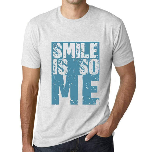 Homme T-Shirt Graphique Smile is So Me Blanc Chiné