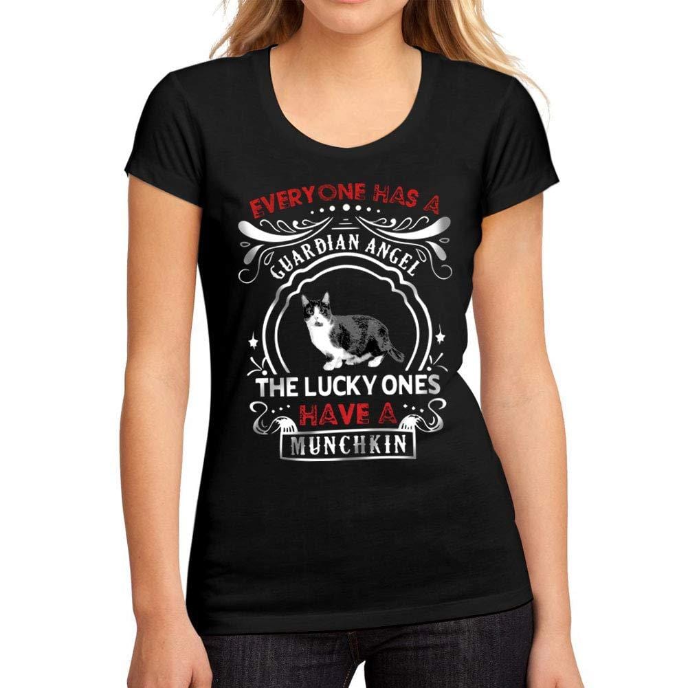 Femme Graphique Tee Shirt Cat Munchkin Noir Profond