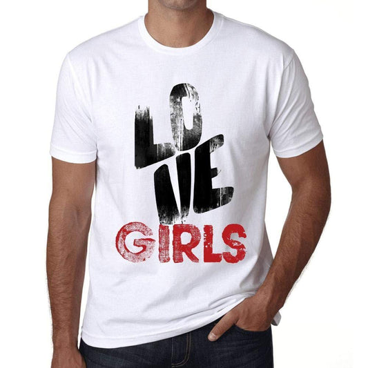 Ultrabasic - Homme T-Shirt Graphique Love Girls Blanc