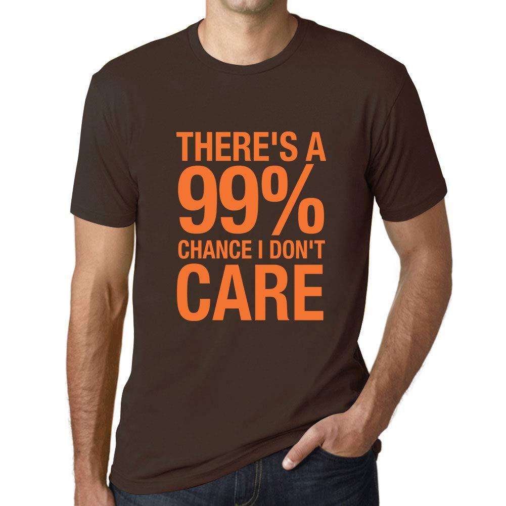 Ultrabasic Homme T-Shirt Graphique There's a Chance I Don't Care Chocolat