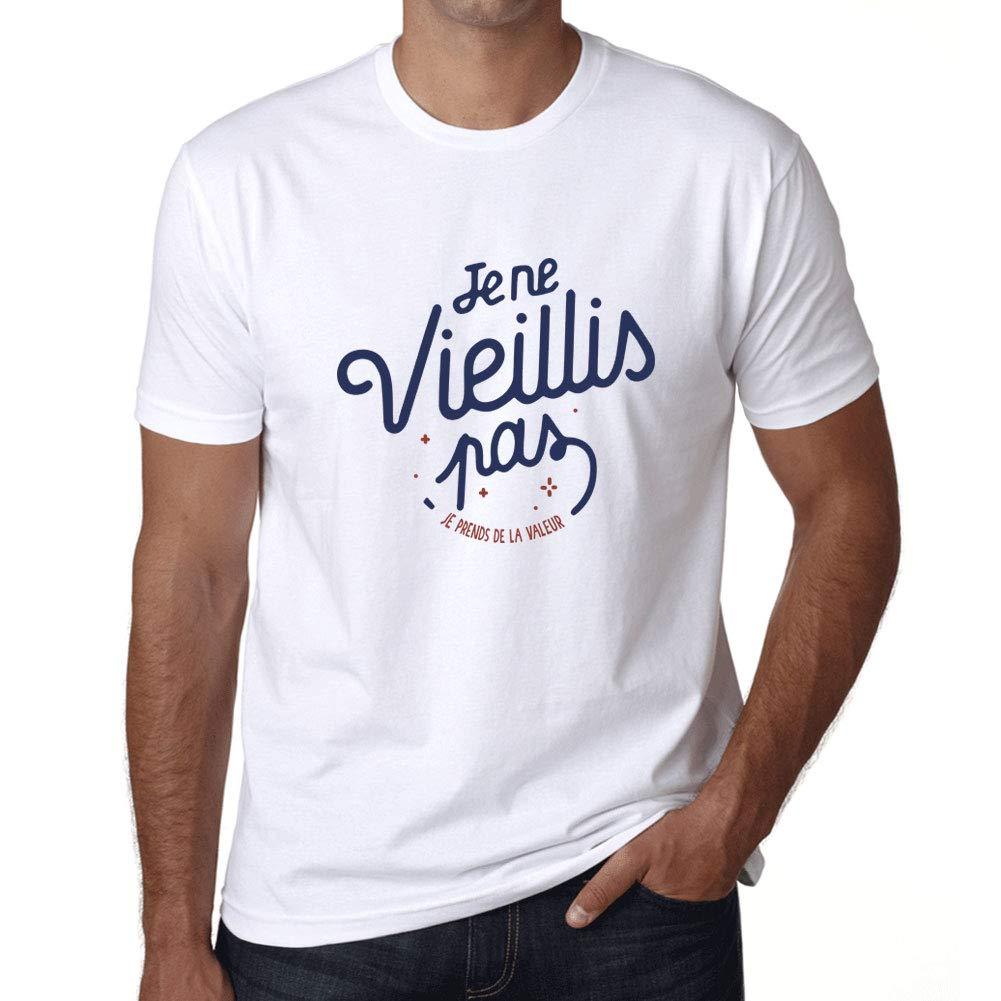 Ultrabasic - Homme Graphique Je ne vieillis Pas T-Shirt Marine Lettre Blanco