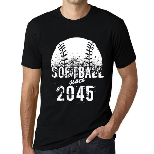 Men&rsquo;s Graphic T-Shirt Softball Since 2045 Deep Black - Ultrabasic