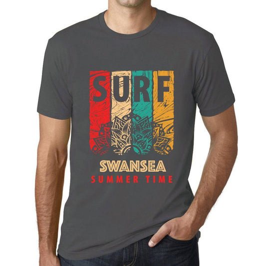 Men&rsquo;s Graphic T-Shirt Surf Summer Time SWANSEA Mouse Grey - Ultrabasic