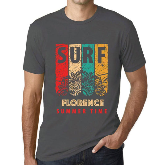 Men&rsquo;s Graphic T-Shirt Surf Summer Time FLORENCE Mouse Grey - Ultrabasic