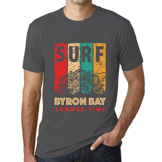 Men&rsquo;s Graphic T-Shirt Surf Summer Time BYRON BAY Mouse Grey - Ultrabasic