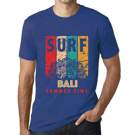 Men&rsquo;s Graphic T-Shirt Surf Summer Time BALI Royal Blue - Ultrabasic