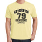 79 Authentic Genuine Yellow Mens Short Sleeve Round Neck T-Shirt 00119 - Yellow / S - Casual