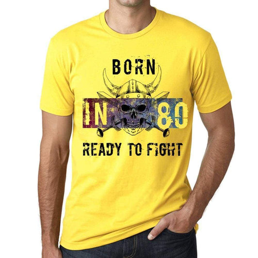 80 Ready To Fight Mens T-Shirt Yellow Birthday Gift 00391 - Yellow / Xs - Casual
