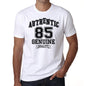 85 Authentic Genuine White Mens Short Sleeve Round Neck T-Shirt 00121 - White / S - Casual