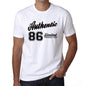 85 Authentic White Mens Short Sleeve Round Neck T-Shirt 00123 - White / S - Casual