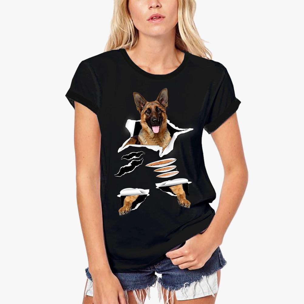 ULTRABASIC Women's Organic T-Shirt - German Shepherd - Cute Funny Dog Shirt  dog puppy girl gift cute pug funny Golden Retriever French Bulldog Chihuahua Dalmatian German Shepherd Chow Rottweiler Pomeranian Vizsla Organic Boston Terrier Yorkshire Terrier Beagle Pomchi Labradoodle Dachshund Mastiff Black Labrador Retriever