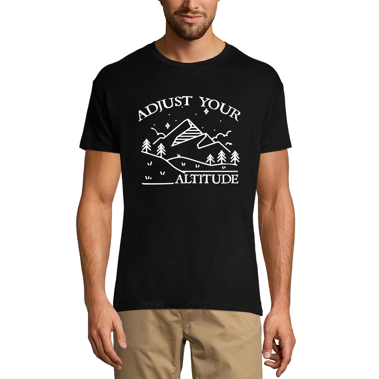 ULTRABASIC Men's T-Shirt Adjust Your Altitude - Mountain Hiking Tee Shirt