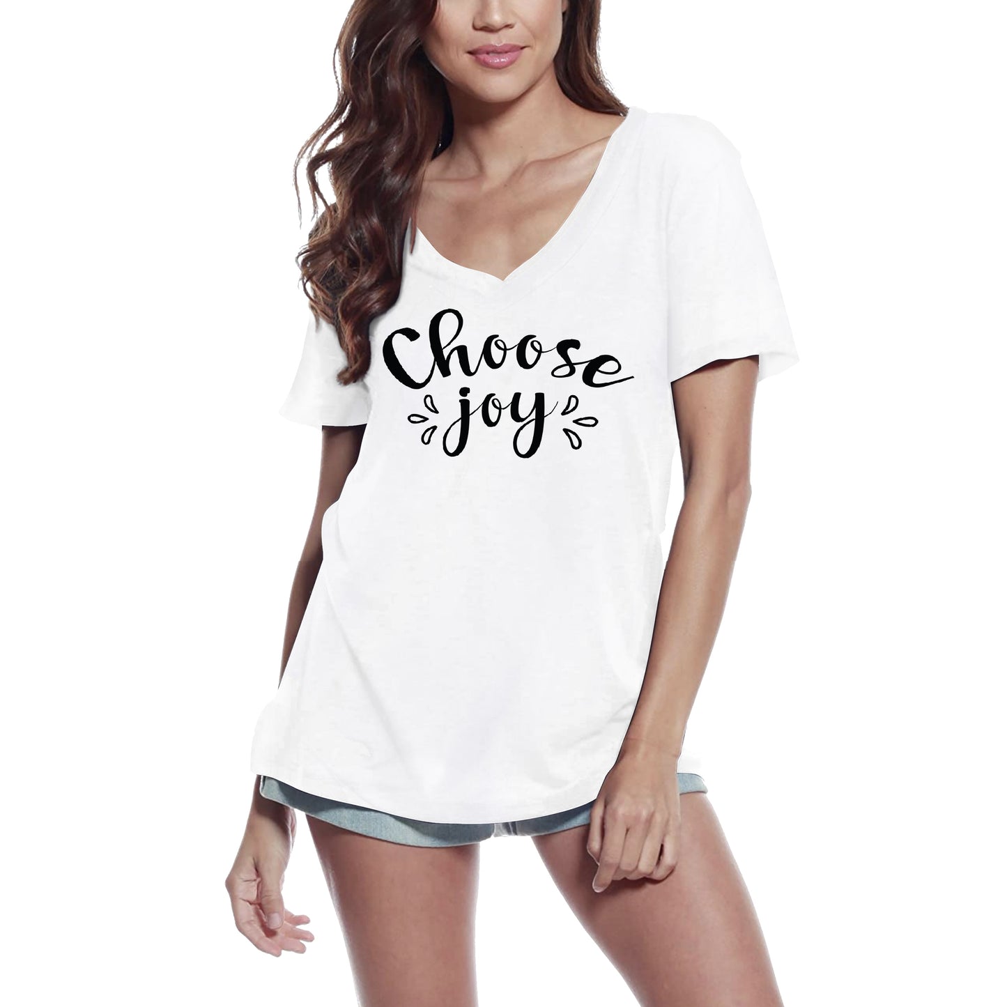 ULTRABASIC Women's T-Shirt Choose Joy - Short Sleeve Tee Shirt Gift Tops