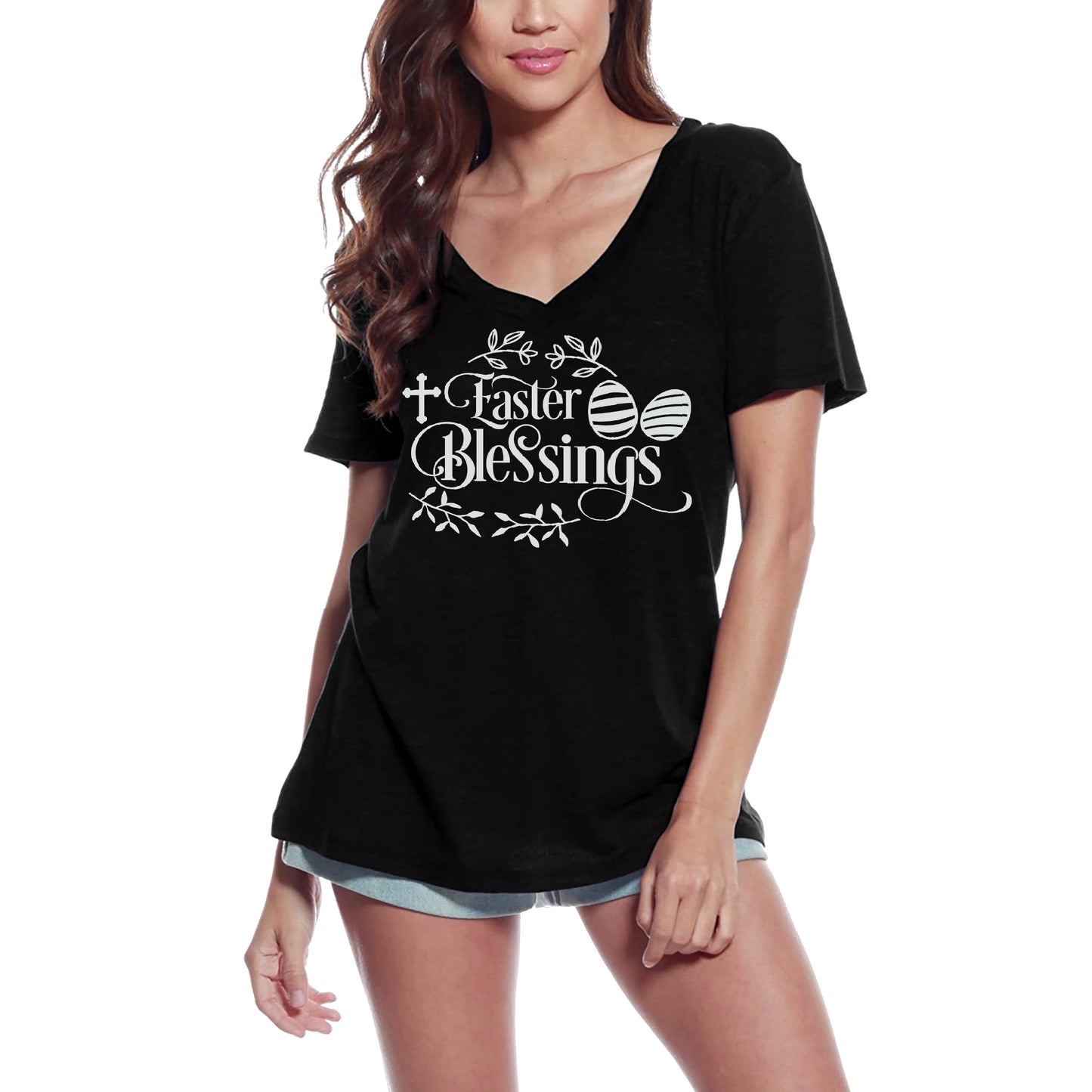 ULTRABASIC Women's T-Shirt Easter Blessings - Christ Religious Short Sleeve Tee Shirt Tops