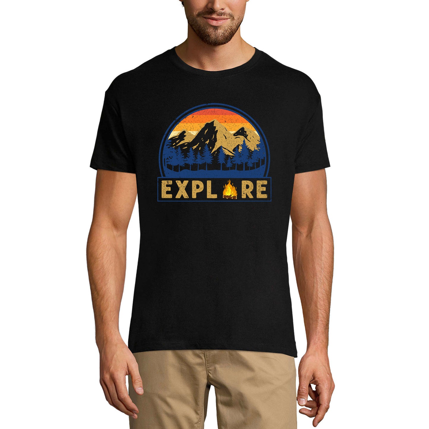 ULTRABASIC Men's T-Shirt Explore Mountain - Hiking Tee Shirt