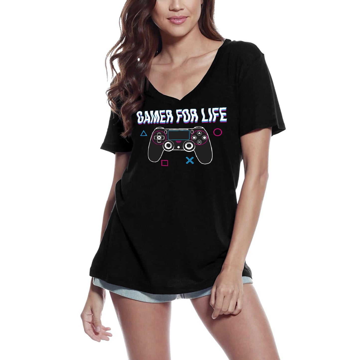 ULTRABASIC Women's Gaming T-Shirt Gamer for Life - Funny Game Tee Shirt