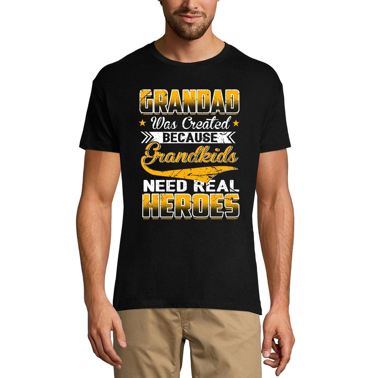 ULTRABASIC Men's T-Shirt Grandkids Needs Real Heroes - Grandad Tee Shirt