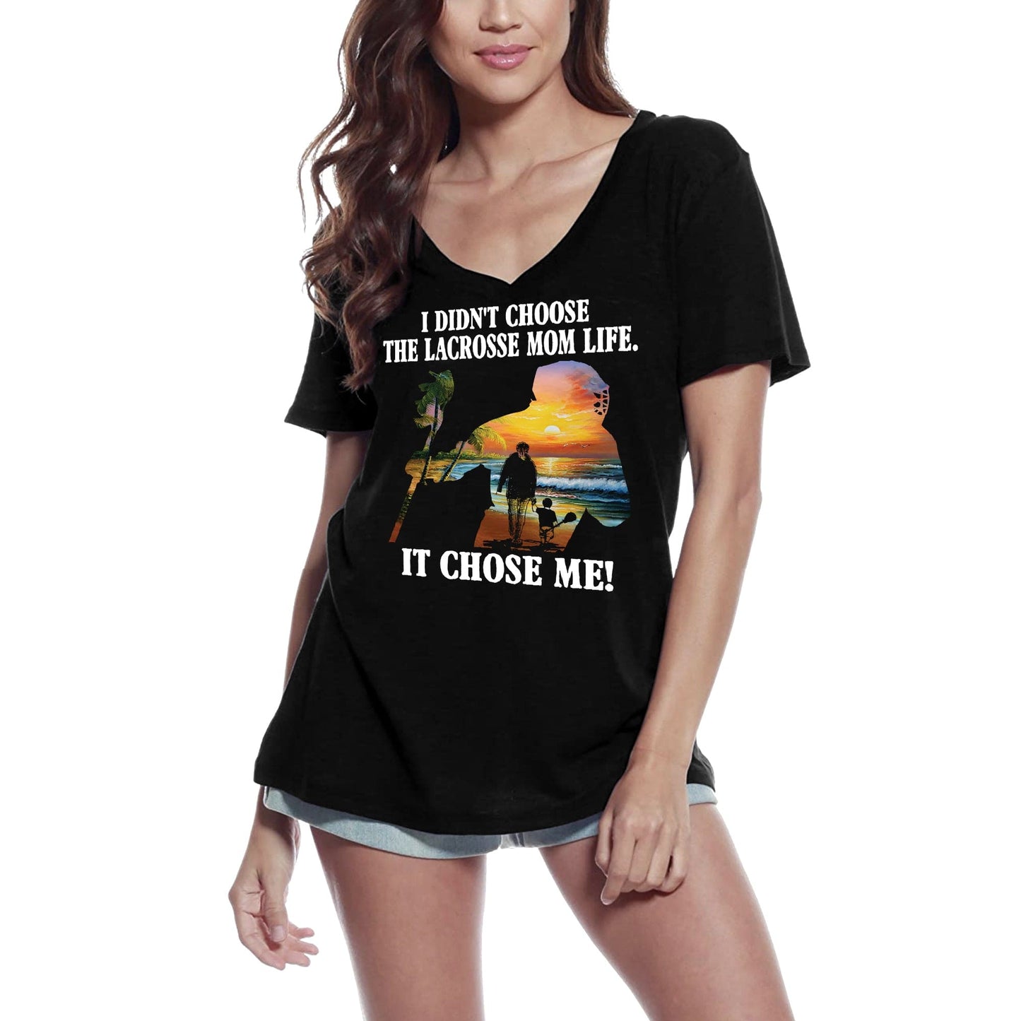 ULTRABASIC Women's T-Shirt I Didn't Choose the Lacrosse Mom Life - Funny Mother Tee Shirt