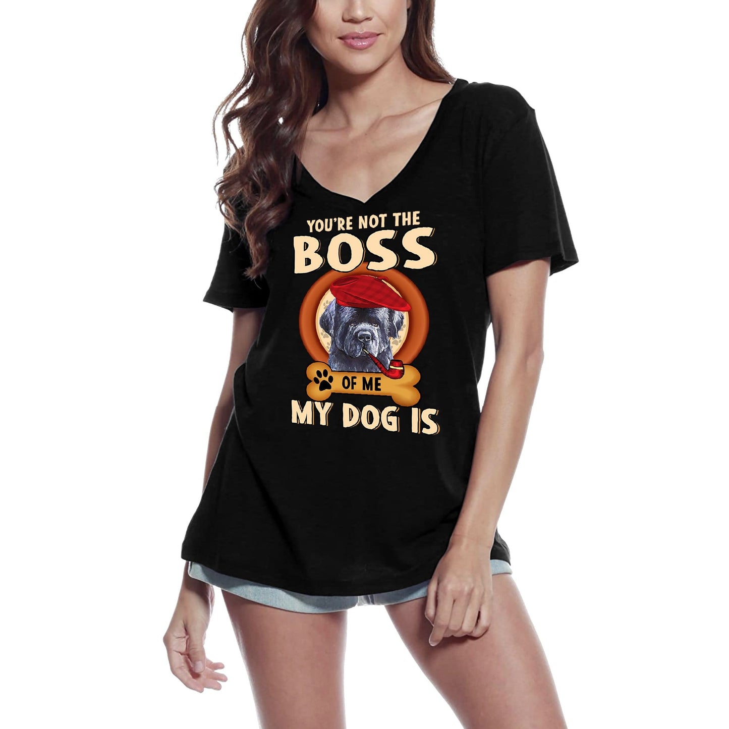 ULTRABASIC Women's T-Shirt Newfoundland Cute Dog Lover - Short Sleeve Tee Shirt Quote Tops