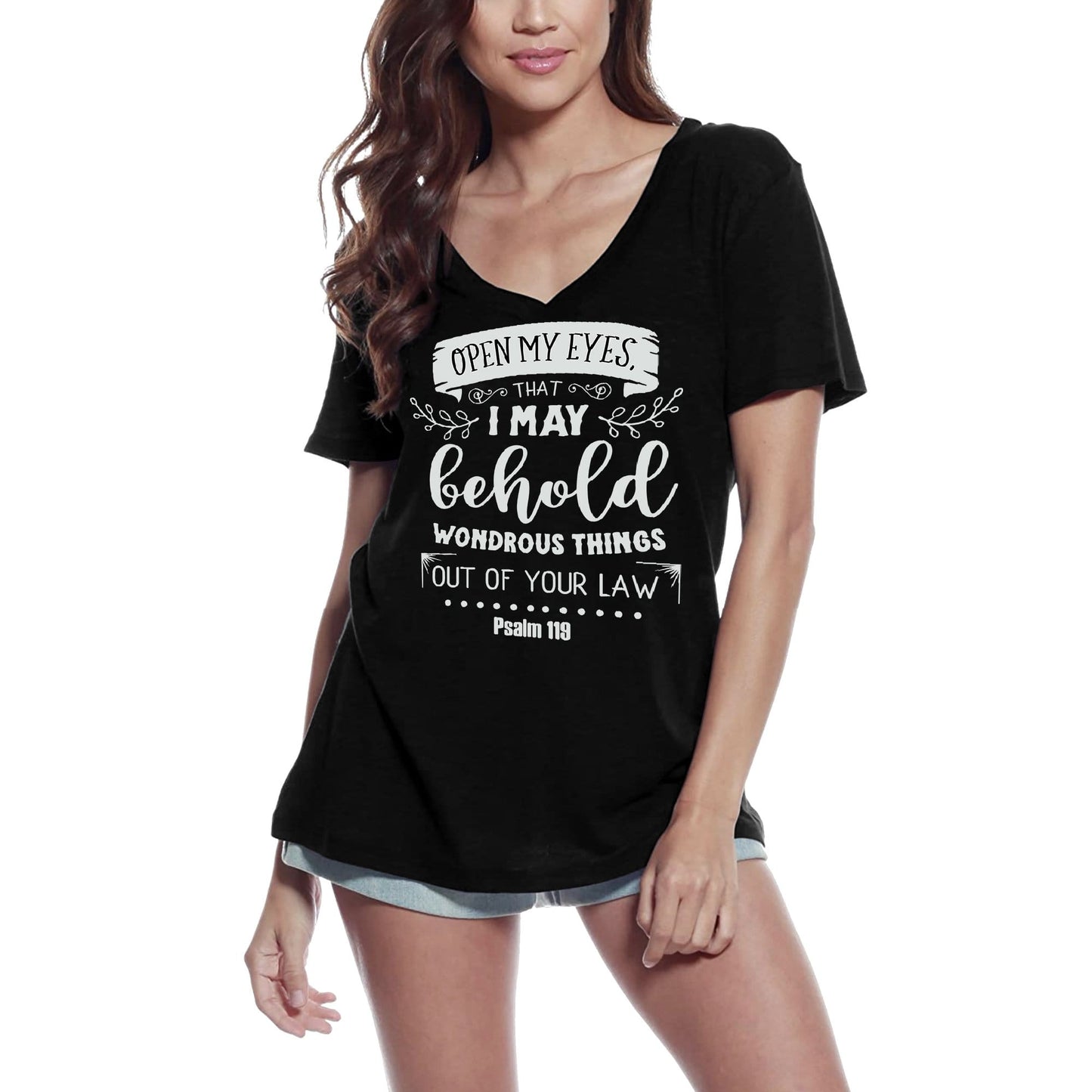 ULTRABASIC Women's T-Shirt Open My Eyes - Religious Short Sleeve Tee Shirt Tops