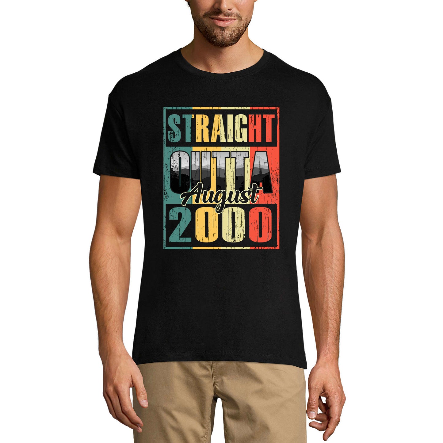 ULTRABASIC Men's T-Shirt Straight Outta August 2000 - Vintage 21st Birthday Gift Tee Shirt