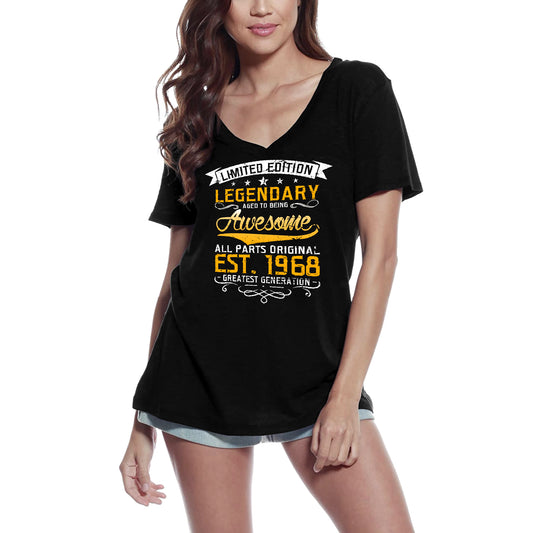 ULTRABASIC Women's T-Shirt Legendary Aged to Being Awesome 1968 - 52 Years Old 52nd Birthday Gift