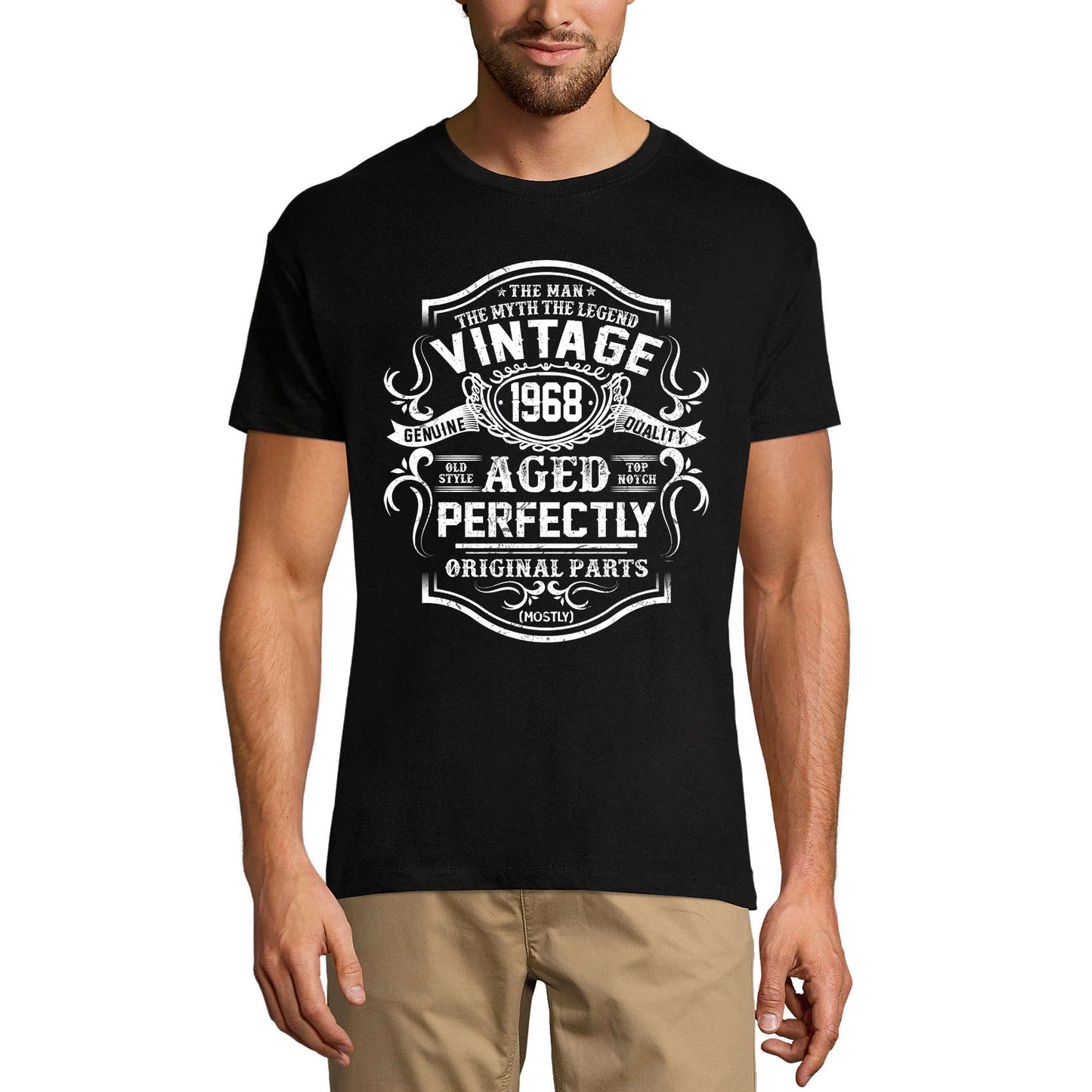 ULTRABASIC Men's T-Shirt Vintage 1968 Aged Perfectly - The Man Myth Legend - 52nd Birthday Tee Shirt