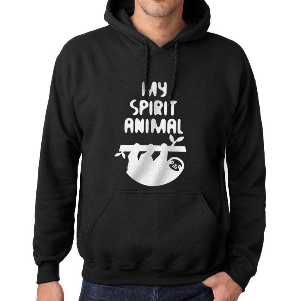 Printed Graphic Unisex Sloth Is My Spirit Animal Hoodie Casual Hooded Sweatshirt