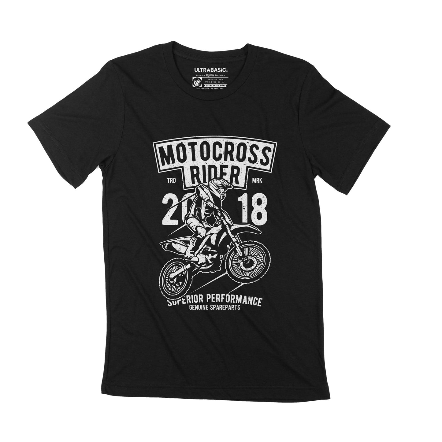 ULTRABASIC Motocross Rider 2018 - Mountain Bicycle Graphic Tee - Extreme Cycling dirt bmx superior performance genuine spareparts clothing merch present fathers day tshirts dad apparel mercandise letter clothing womens christmas novelty unisex classic guys adult casual teens boys outfit street print youth outdoor nature love 