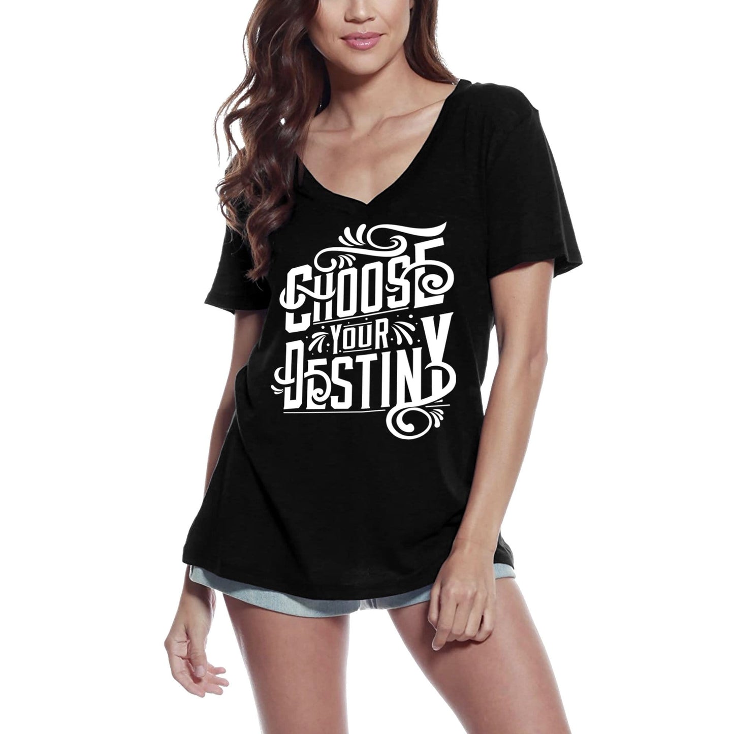 ULTRABASIC Women's T-Shirt Choose Your Destiny - Motivational Slogan Graphic Tee