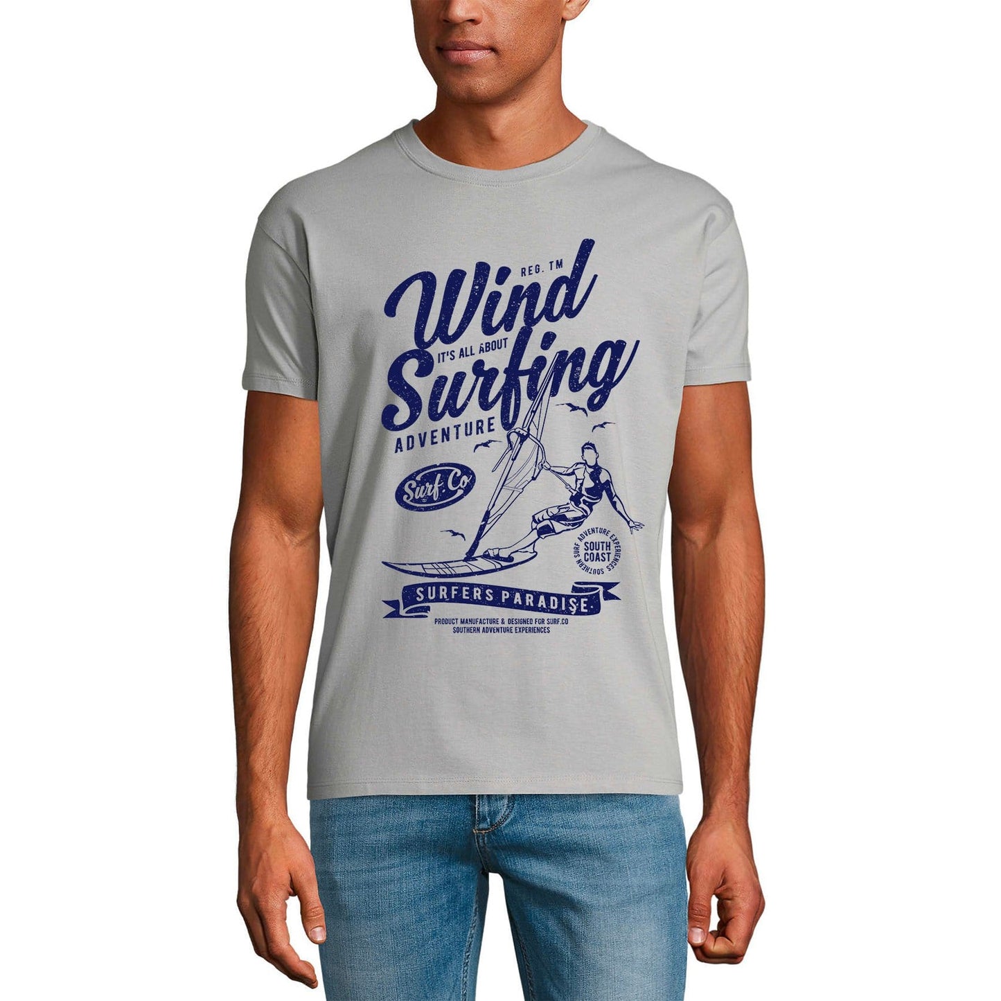 ULTRABASIC Men's T-Shirt Wind Surfing Adventure - Surfers Paradise Tee Shirt