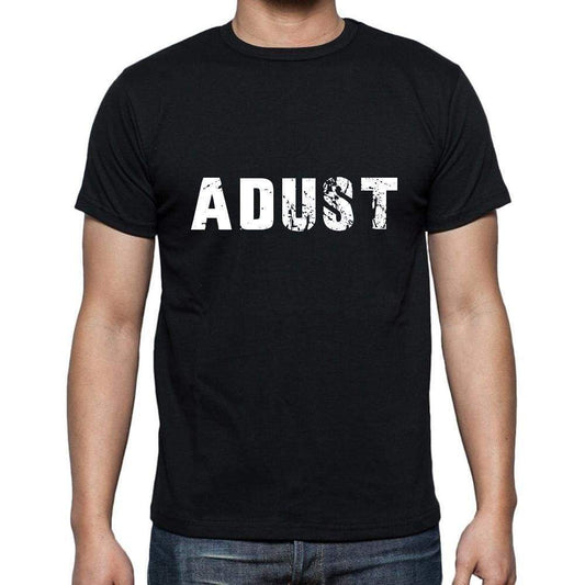 Adust Mens Short Sleeve Round Neck T-Shirt 5 Letters Black Word 00006 - Casual