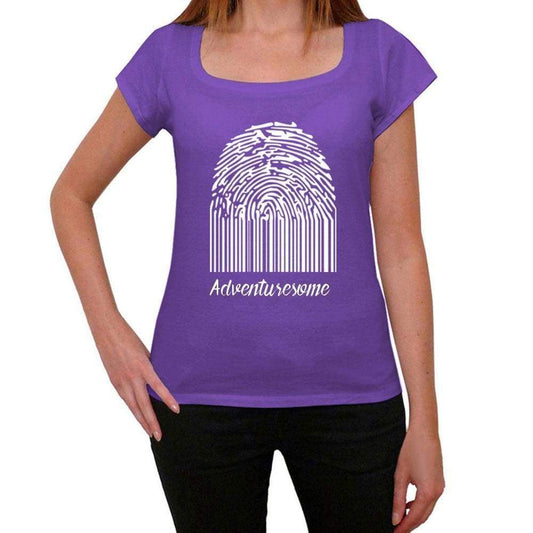 Adventuresome Fingerprint Purple Womens Short Sleeve Round Neck T-Shirt Gift T-Shirt 00310 - Purple / Xs - Casual
