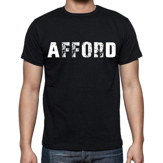 Afford White Letters Mens Short Sleeve Round Neck T-Shirt 00007