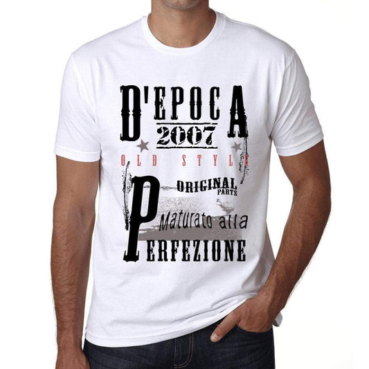Aged to Perfection, Italian, 2007, White, Men's Short Sleeve Round Neck T-shirt, gift t-shirt 00357 - Ultrabasic