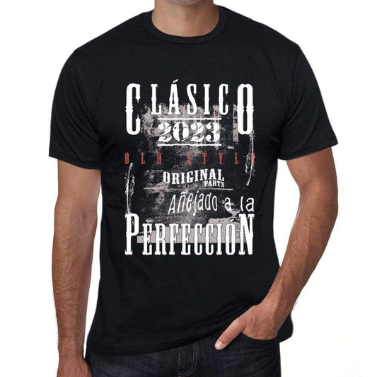 Aged To Perfection, Spanish, 2023, Black, Men's Short Sleeve Round Neck T-shirt, gift t-shirt 00359 - Ultrabasic